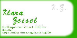 klara zeisel business card